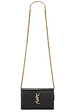 Saint Laurent Uptown Wallet On Chain Bag in Noir, view 6, click to view large image.