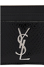Saint Laurent Cassandre Credit Card Case in Noir, view 6, click to view large image.