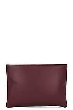 Saint Laurent Large Calypso Zipped Pouch in Rouge Merlot, view 3, click to view large image.