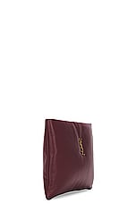 Saint Laurent Large Calypso Zipped Pouch in Rouge Merlot, view 4, click to view large image.