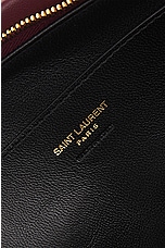 Saint Laurent Large Calypso Zipped Pouch in Rouge Merlot, view 6, click to view large image.