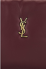 Saint Laurent Large Calypso Zipped Pouch in Rouge Merlot, view 7, click to view large image.