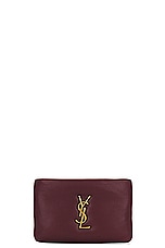 Saint Laurent Calypso Zipped Credit Card Case in Rouge Merlot, view 1, click to view large image.