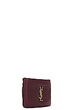 Saint Laurent Calypso Zipped Credit Card Case in Rouge Merlot, view 3, click to view large image.