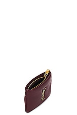 Saint Laurent Calypso Zipped Credit Card Case in Rouge Merlot, view 4, click to view large image.