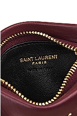 Saint Laurent Calypso Zipped Credit Card Case in Rouge Merlot, view 5, click to view large image.