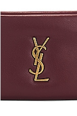 Saint Laurent Calypso Zipped Credit Card Case in Rouge Merlot, view 6, click to view large image.