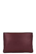 Saint Laurent Small Calypso Zipped Pouch in Rouge Merlot, view 3, click to view large image.