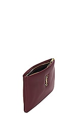 Saint Laurent Small Calypso Zipped Pouch in Rouge Merlot, view 5, click to view large image.