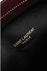 Saint Laurent Small Calypso Zipped Pouch in Rouge Merlot, view 6, click to view large image.