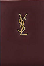 Saint Laurent Small Calypso Zipped Pouch in Rouge Merlot, view 7, click to view large image.