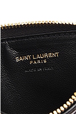 Saint Laurent Cassandre Zipped Fragments Credit Card Case in Noir, view 5, click to view large image.
