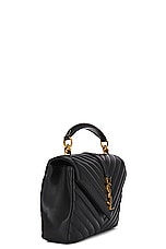 Saint Laurent Medium College Chain Bag in Noir, view 4, click to view large image.