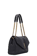 Saint Laurent Large Calypso Chain Bag in Nero, view 5, click to view large image.