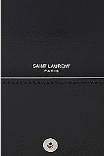 Saint Laurent Small Cassandre Envelope Wallet in Noir, view 5, click to view large image.