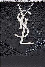 Saint Laurent Small Cassandre Envelope Wallet in Noir, view 6, click to view large image.