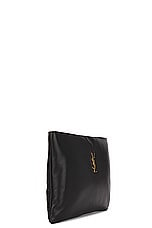 Saint Laurent Large Calypso Zipped Pouch in Noir, view 4, click to view large image.