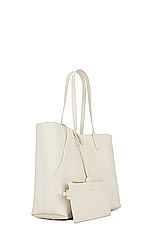Saint Laurent East West Shopping Tote Bag in Blanc Vintage, view 3, click to view large image.