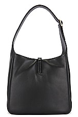 Saint Laurent Small Le 5 A 7 Padded Hobo Bag in Noir, view 3, click to view large image.