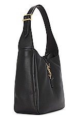 Saint Laurent Small Le 5 A 7 Padded Hobo Bag in Noir, view 4, click to view large image.