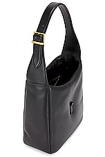 Saint Laurent Small Le 5 A 7 Padded Hobo Bag in Noir, view 5, click to view large image.