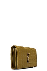 Saint Laurent Cassandre Classic Chain Wallet Bag in Vert Olive, view 4, click to view large image.