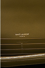 Saint Laurent Cassandre Classic Chain Wallet Bag in Vert Olive, view 7, click to view large image.