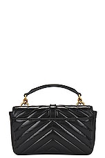 Saint Laurent Mini College Chain Bag in Noir, view 3, click to view large image.