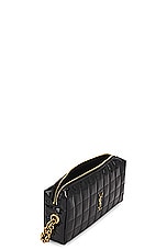 Saint Laurent Cassandre Pouch Chain Bag in Noir, view 5, click to view large image.