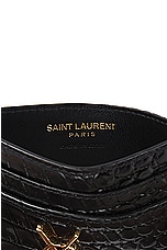 Saint Laurent Cassandre Card Case in Noir, view 5, click to view large image.