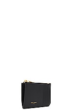 Saint Laurent Zipped Fragments Card Case in Noir, view 3, click to view large image.