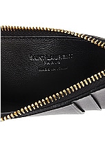 Saint Laurent Zipped Fragments Card Case in Noir, view 5, click to view large image.