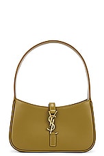 Saint Laurent Mini Le 5 A 7 Hobo Bag in Vert Olive, view 1, click to view large image.