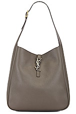 Saint Laurent Large Le 5 A 7 Supple Hobo Bag in Light Musk, view 1, click to view large image.