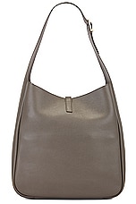 Saint Laurent Large Le 5 A 7 Supple Hobo Bag in Light Musk, view 3, click to view large image.