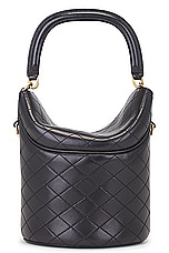 Saint Laurent Mini Gaby Top Handle Bucket Bag in Noir, view 4, click to view large image.