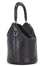 Saint Laurent Mini Gaby Top Handle Bucket Bag in Noir, view 5, click to view large image.
