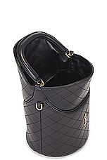 Saint Laurent Mini Gaby Top Handle Bucket Bag in Noir, view 6, click to view large image.
