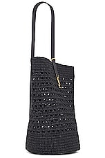 Saint Laurent Large Cecile Bucket Bag in Noir, view 4, click to view large image.