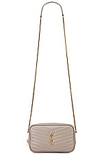 Saint Laurent Mini Lou Chain Bag in Greyish Brown, view 1, click to view large image.