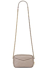 Saint Laurent Mini Lou Chain Bag in Greyish Brown, view 3, click to view large image.