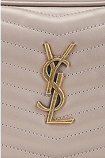 Saint Laurent Mini Lou Chain Bag in Greyish Brown, view 7, click to view large image.