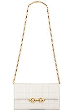 Saint Laurent Le Maillon Wallet On Chain Bag in Blanc Vintage, view 1, click to view large image.
