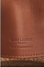Saint Laurent Le 37 Raffia Bucket Bag in Naturale & Brick, view 7, click to view large image.