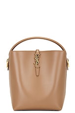Saint Laurent Le 37 Bucket Bag in Dark Cork, view 3, click to view large image.