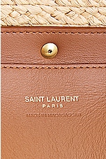 Saint Laurent Mini Panier Raffia Bag in Naturel & Brick, view 5, click to view large image.