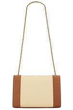 Saint Laurent Small Kate Chain Bag in Naturel & Brick, view 3, click to view large image.
