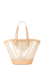 Saint Laurent Medium Panier Tote Bag in Brown & Vintage Brown Gold, view 3, click to view large image.