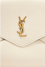 Saint Laurent Large Envelope Pouch in Crema Soft, view 6, click to view large image.
