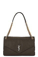 Saint Laurent Large Calypso Chain Bag in Light Musk, view 1, click to view large image.